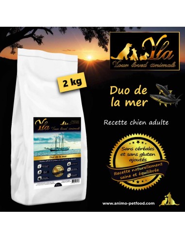 Croquettes pour chien hypoallergéniques, sans céréales ni gluten, au thon et saumon, recette naturelle