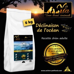 Alimentation naturelle sans céréales pour chiens sensibles, croquettes au saumon et aiglefin, hypoallergéniques