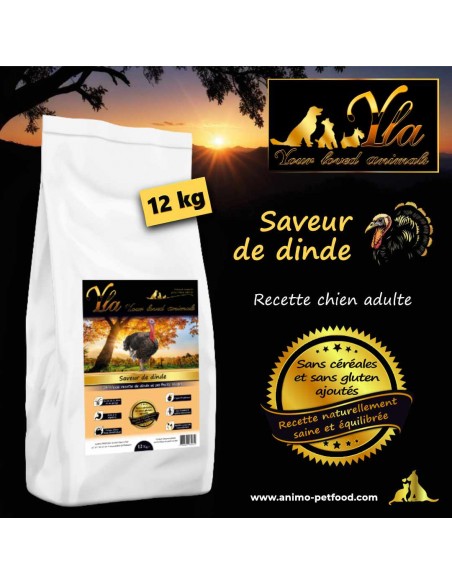 Croquettes pour chien adulte, dinde hypoallergénique sans céréales, adaptées aux allergies alimentaires