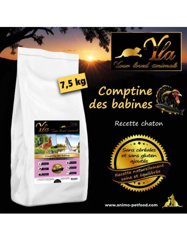 Croquettes pour chatons, sans OGM ni conservateurs, recette équilibrée avec patate douce et vitamines essentielles