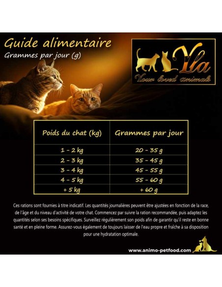 Quantité idéale de croquettes pour chats stérilisés, ajustée selon leur poids pour une nutrition optimale.