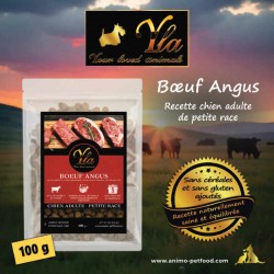 Croquettes naturelles au bœuf Angus pour chiens de petite race, avec légumes et sans céréales.