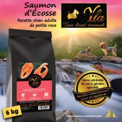 Croquettes YLA Provenance au saumon pour chien adulte de petite taille.