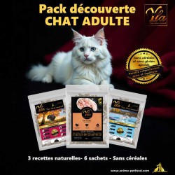 Pack découverte croquettes naturelles chat adulte – Sans céréales, riches en protéines, pour chats sensibles