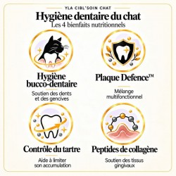 Lot croquettes chat YLA Cibl’Soin Soins Dentaires 2 × 1,5 kg – hygiène bucco-dentaire 2