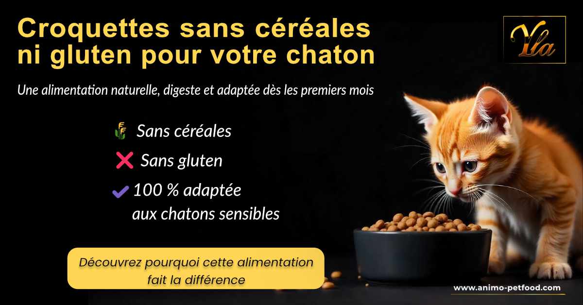 Croquettes sans céréales ni gluten pour chaton