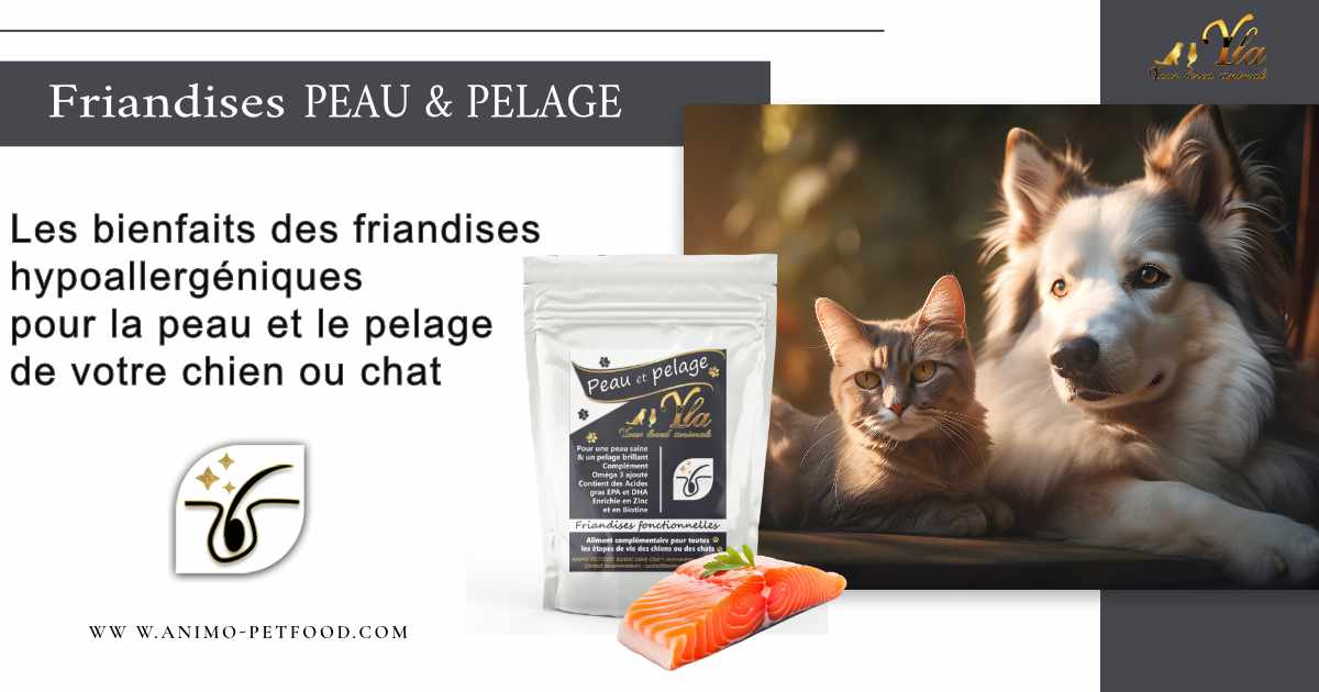 friandises hypoallergéniques pour la peau et le pelage de votre chien ou chat