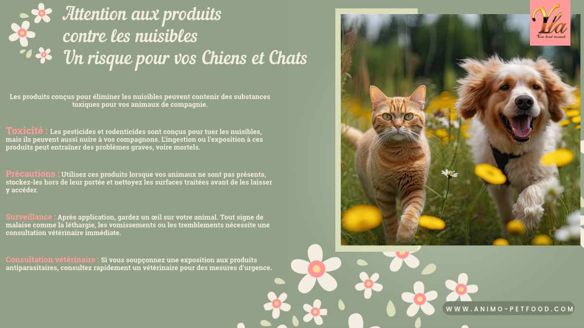 Attention produits nuisibles animaux - Protégez vos amis à quatre pattes. Les produits contre les nuisibles peuvent être toxiques pour vos animaux de compagnie. Prenez des précautions pour leur sécurité