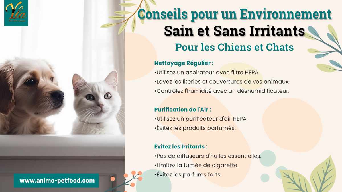 Conseils pour maintenir un environnement sain et sans irritants pour les chiens et chats