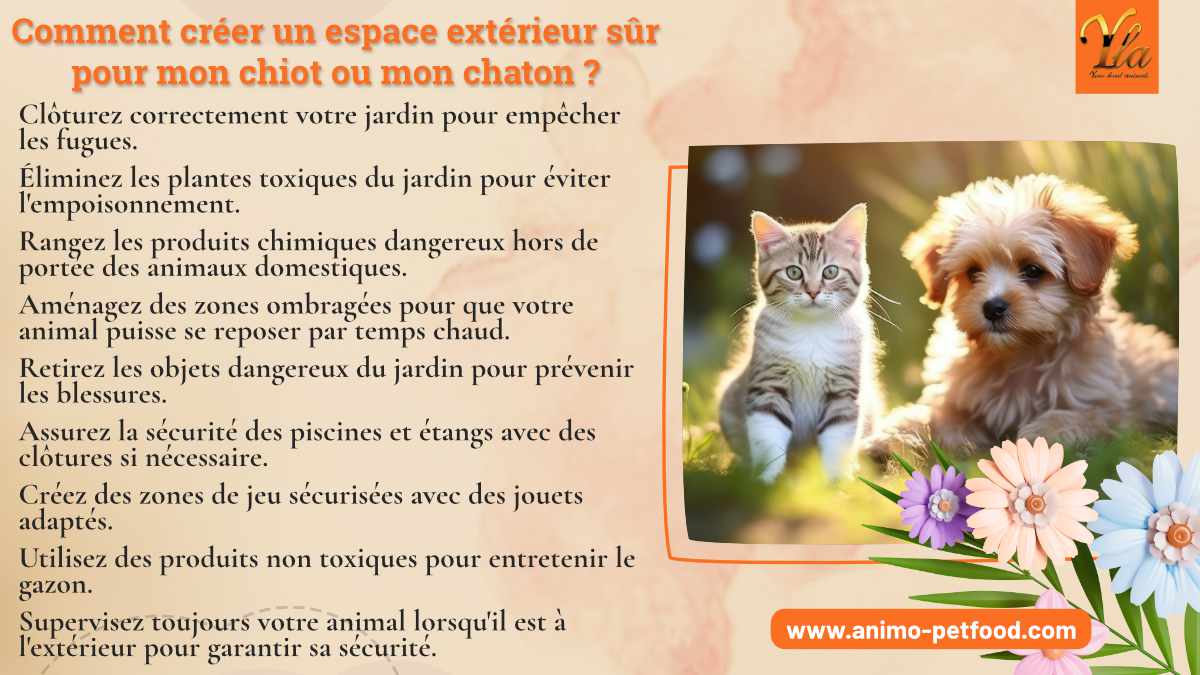 Conseils pour un espace extérieur sécurisé pour chiot ou chaton