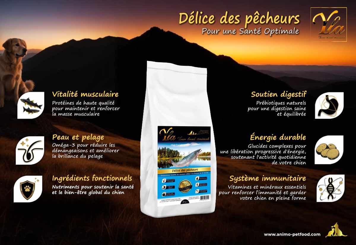Croquettes sans céréales hypoallergéniques pour chiens souffrant d’allergies alimentaires.